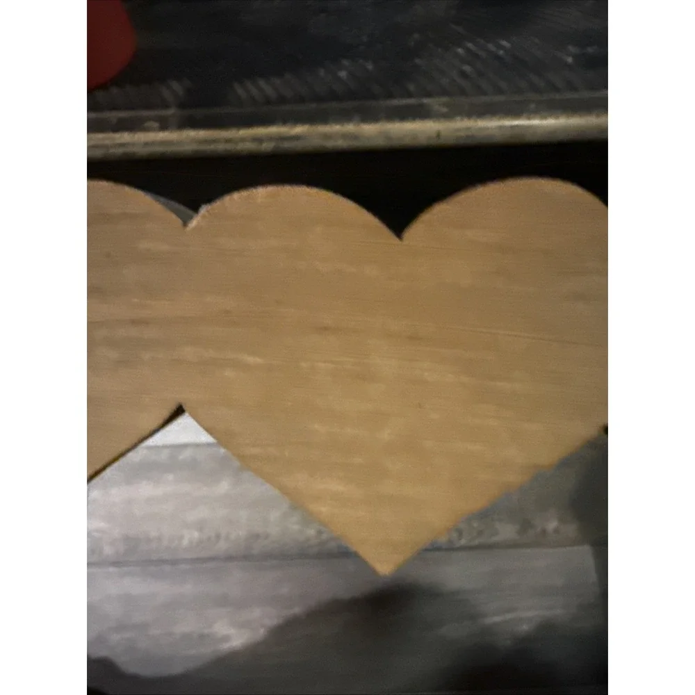 Vintage Wooden Heart Shelf 5 Pegs Dark Wood 16